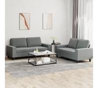 vidaXL Set di Divani 2 pz Grigio Scuro in Tessuto