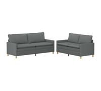 vidaXL Set di divani 2 pz Grigio Scuro Tessuto