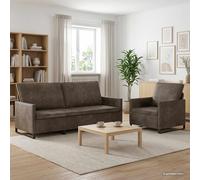 vidaXL Set di divani 2 pz Grigio Scuro Tessuto scamosciato sintetico