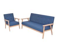 VIDAXL - Set Di Divani 2 Pz In Tessuto Blu
