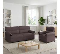 vidaXL Set di divani 2 pz Marrone Scuro Tessuto
