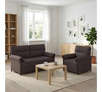 vidaXL Set di divani 2 pz Marrone Scuro Tessuto