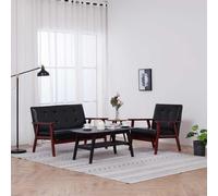 vidaXL Set di Divani 2 pz Nero in Similpelle