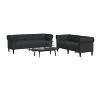 vidaXL Set di Divani 2 pz Nero in Tessuto