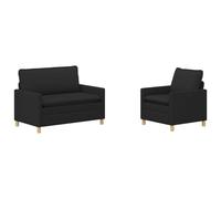 vidaXL Set di divani 2 pz Nero Tessuto