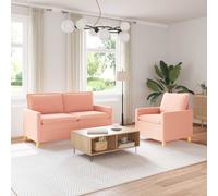 vidaXL Set di divani 2 pz Rosa Tessuto