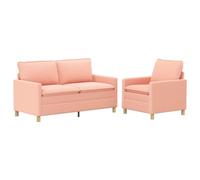 vidaXL Set di divani 2 pz Rosa Tessuto