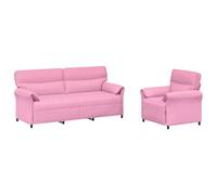 vidaXL Set di divani 2 pz Rosa Tessuto