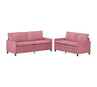 vidaXL Set di Divani 2 pz Rosa Velluto, Divano Moderno, Elegante Poltrona, Area Soggiorno Interno, Imbottitura Confortevole, Mobili Versatili, Design Chic