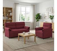 vidaXL Set di divani 2 pz Rosso Vino Tessuto