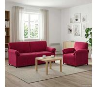 vidaXL Set di divani 2 pz Rosso Vino Velluto