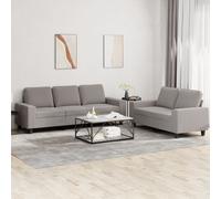 vidaXL Set di Divani 2 pz Tortora in Tessuto