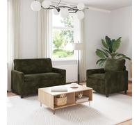 vidaXL Set di divani 2 pcs Verde Poliestere,
