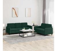 vidaXL Set di Divani 2 pz Verde Scuro in Velluto