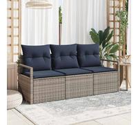 vidaXL Set di divani 3 pcs Grigio polyrattan