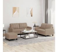 vidaXL Set di Divani 3 pz con Cuscini cappuccino in Similpelle