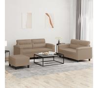 vidaXL Set di Divani 3 pz con Cuscini cappuccino in Similpelle