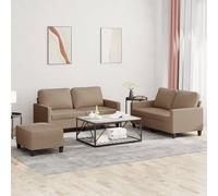 vidaXL Set di Divani 3 pz con Cuscini cappuccino in Similpelle