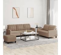 VidaXL Set di Divani 3 pz con Cuscini cappuccino in Similpelle