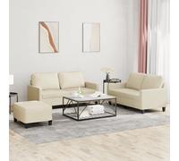 vidaXL Set di Divani 3 pz con Cuscini crema in Similpelle