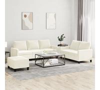 vidaXL Set di Divani 3 pz con Cuscini Crema in Velluto