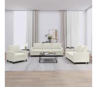 vidaXL Set di Divani 3 pz con Cuscini Crema in Velluto