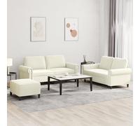 vidaXL Set di Divani 3 pz con Cuscini Crema in Velluto