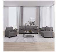 vidaXL Set di Divani 3 pz con Cuscini Grigio in Similpelle