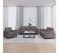 vidaXL Set di Divani 3 pz con Cuscini Grigio in Similpelle