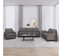 vidaXL Set di Divani 3 pz con Cuscini Grigio in Similpelle