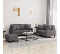 vidaXL Set di Divani 3 pz con Cuscini Grigio in Similpelle