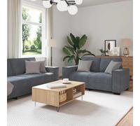 vidaXL - Set di Divani 3 pz con Cuscini Grigio Scuro in Velluto