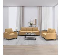 vidaXL Set di Divani 3 pz con Cuscini Marrone in Velluto
