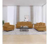 vidaXL Set di Divani 3 pz con Cuscini Marrone in Velluto