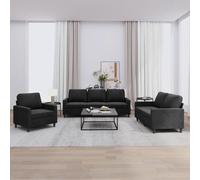 vidaXL Set di Divani 3 pz con Cuscini Nero in Velluto