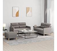 vidaXL Set di Divani 3 pz con Cuscini Tortora in Tessuto