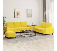 vidaXL Set di Divani 3 pz Giallo Chiaro in Tessuto