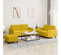 vidaXL Set di Divani 3 pz Giallo in Velluto