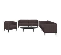 vidaXL Set di Divani 3 pz Marrone Scuro in Tessuto