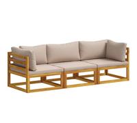 vidaXL Set di divani 3 pz Naturale Legno di Acacia Massello