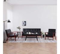 vidaXL Set di Divani 3 pz Nero in Similpelle
