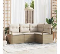 vidaXL Set di divani 4 pcs Beige polyrattan