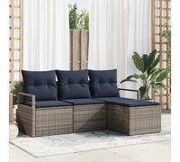 vidaXL Set di divani 4 pcs Grigio polyrattan