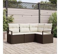 vidaXL Set di divani 4 pcs Marrone polyrattan