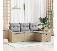 Set di divani 4 pz Beige polyrattan