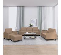 vidaXL Set di Divani 4 pz con Cuscini cappuccino in Similpelle