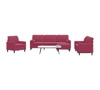 vidaXL Set di Divani 4 pz con Cuscini e Rinforzi Rosso Vino in Velluto
