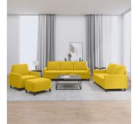 vidaXL Set di Divani 4 pz con Cuscini giallo in Velluto