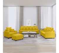 vidaXL Set di Divani 4 pz con Cuscini giallo in Velluto