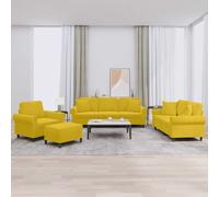 vidaXL Set di Divani 4 pz con Cuscini Giallo in Velluto